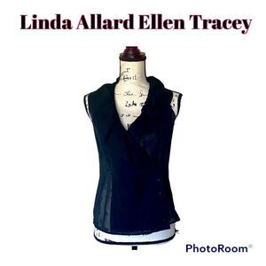 LINDA ALLARD ELLEN TRACEY Black Wrap Around Halter Top NWT